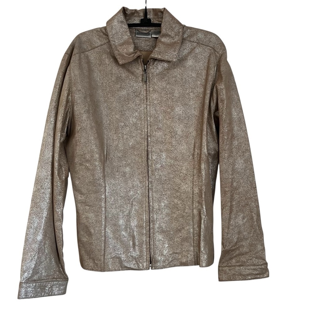 Shimmering Gold and Silver Light Weight Zip Jacket - Picture 2 of 6